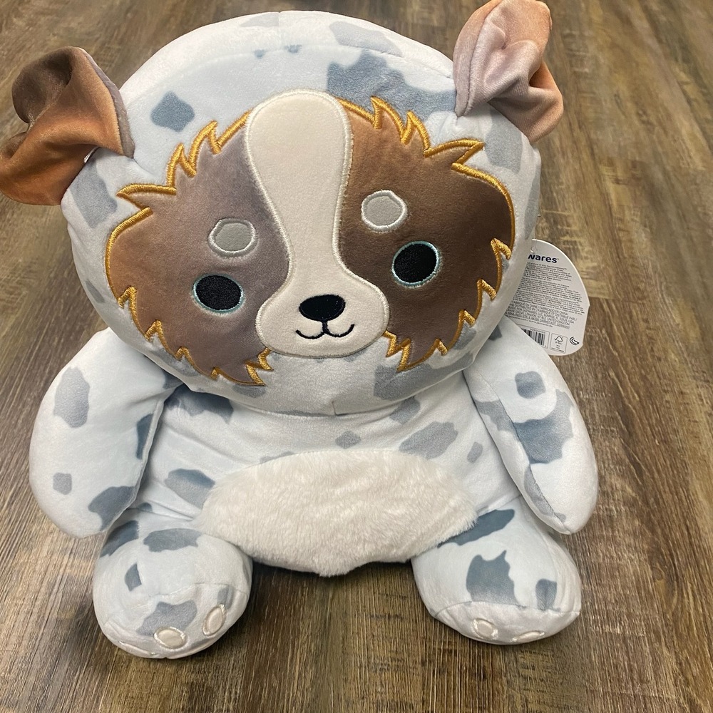 Squishmallows Squeezemallows Raylor Australian Shepherd Dog Plush 12 inch Blue